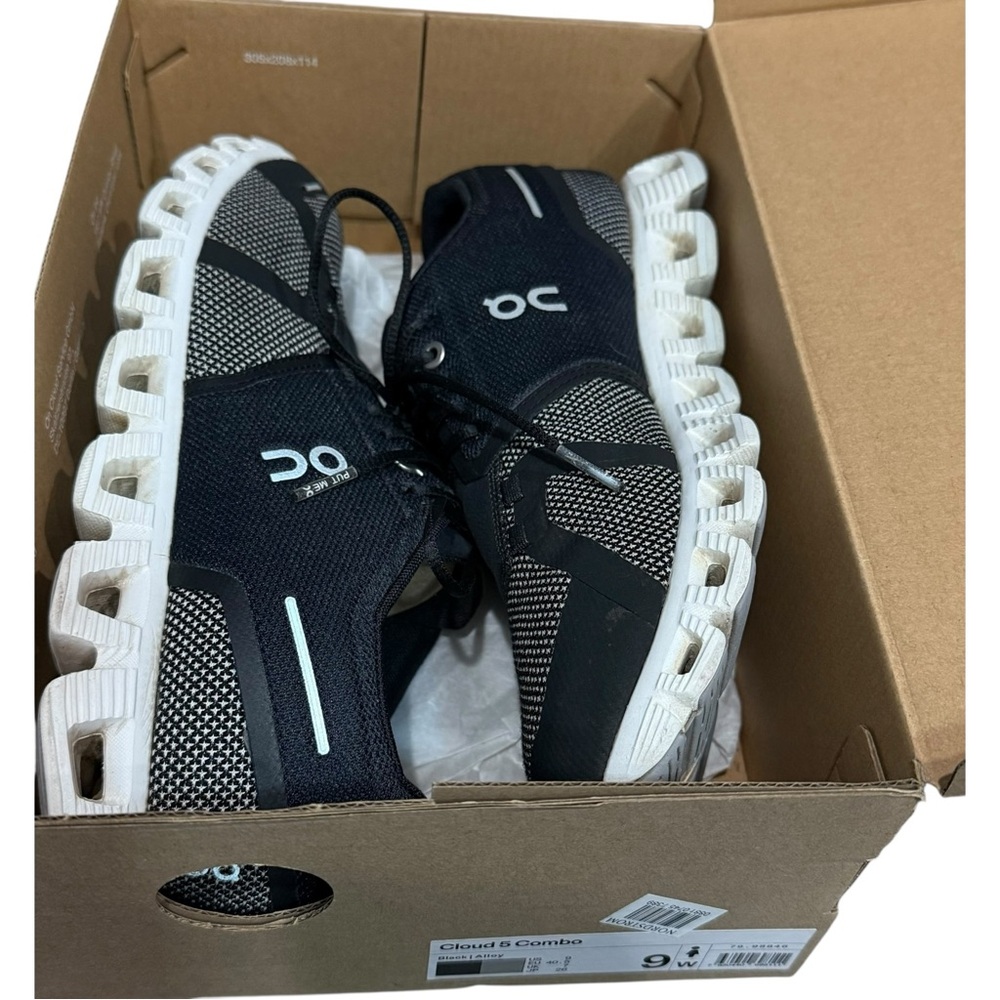 On Cloud 5 Combo Black Alloy CloudTec Women's Lifestyle Tennis Shoes Sneakers 9 - Picture 2 of 6